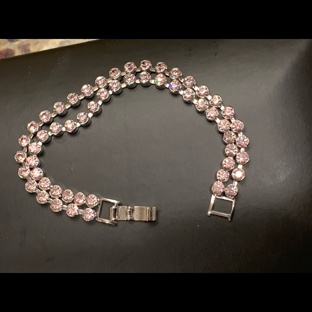 Lilac rhinestone bracelet.